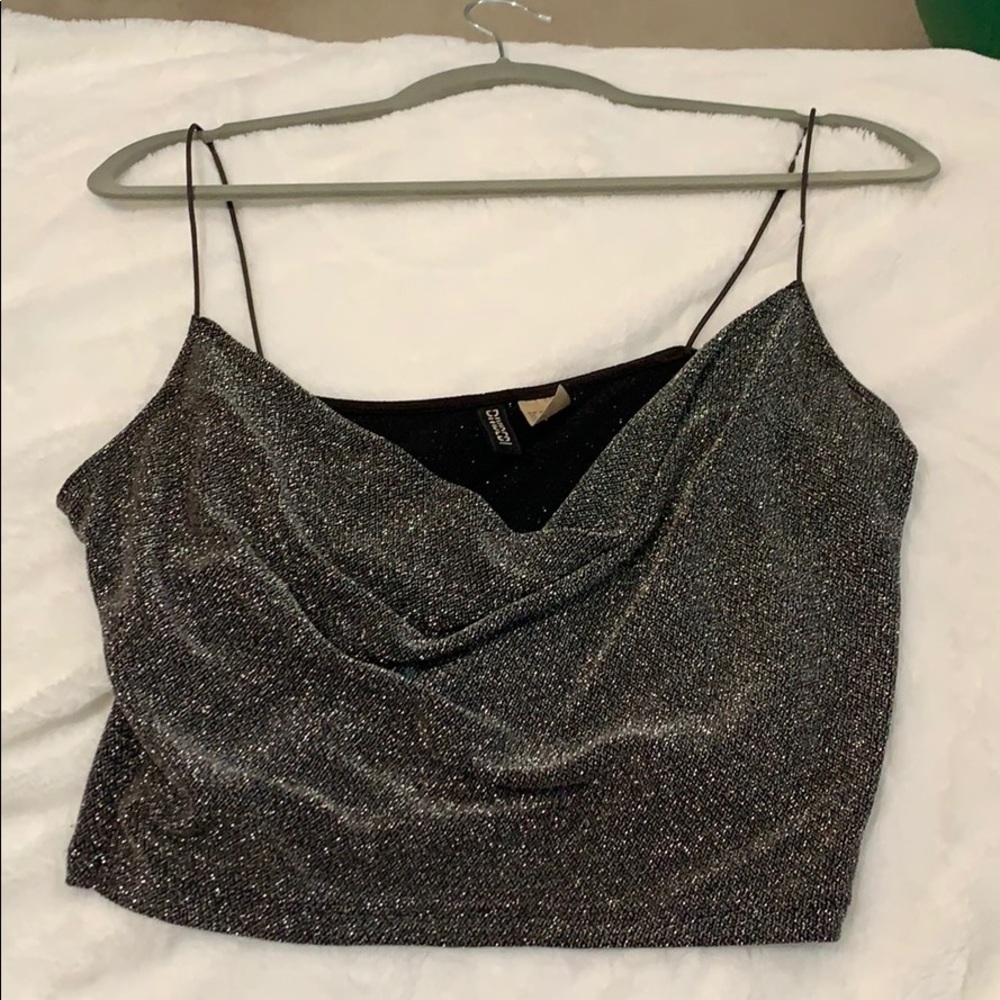 H&M divided sparkly crop top